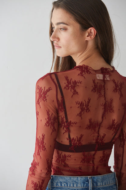 Lucky Me Lace Top | Wine