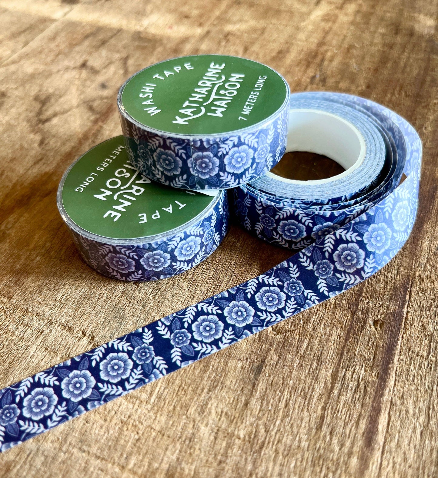 Blue Floral Washi Tape