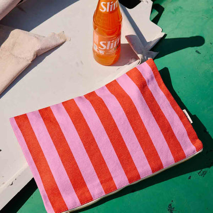 Lili Flat Pouch | Orchid + Tomato