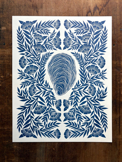 Oyster Risograph Print | 11 x 14
