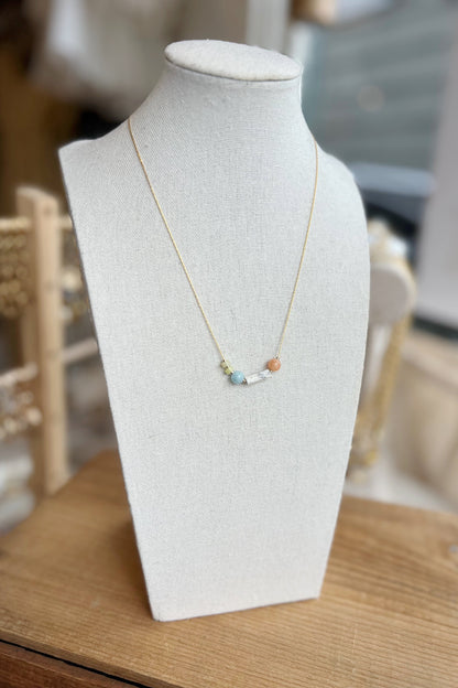 Snake Chain Beaded Necklace | Light