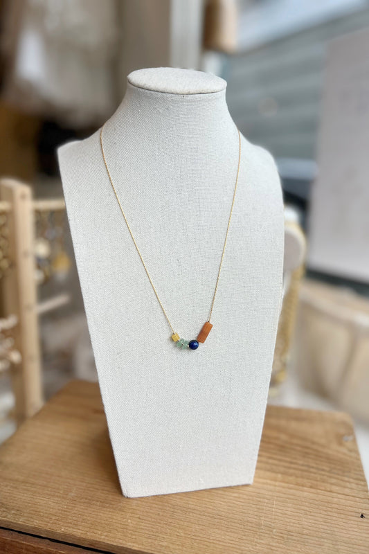 Snake Chain Beaded Necklace | Dark