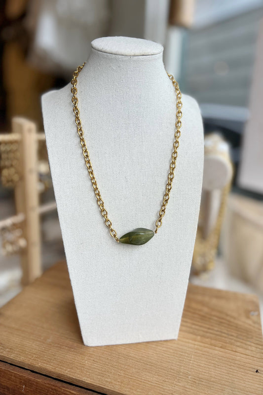 Single Bead Lucite Necklace | Dark