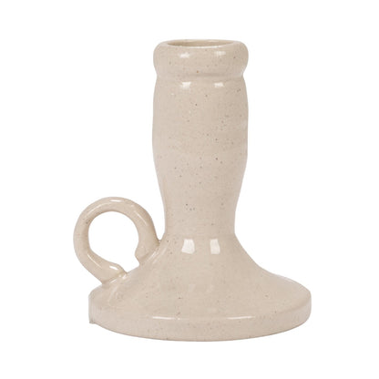 Stoneware Chamberstick Taper Holder