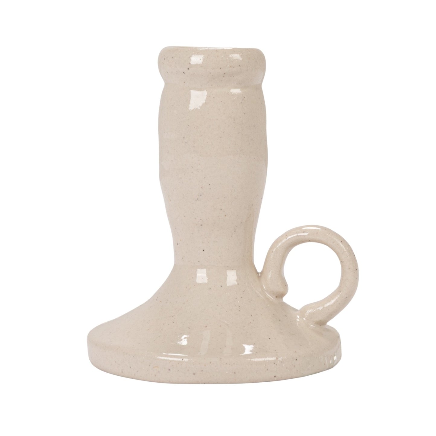 Stoneware Chamberstick Taper Holder