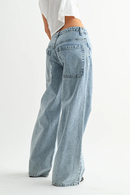 Relaxed Straight Super Wide Leg Denim