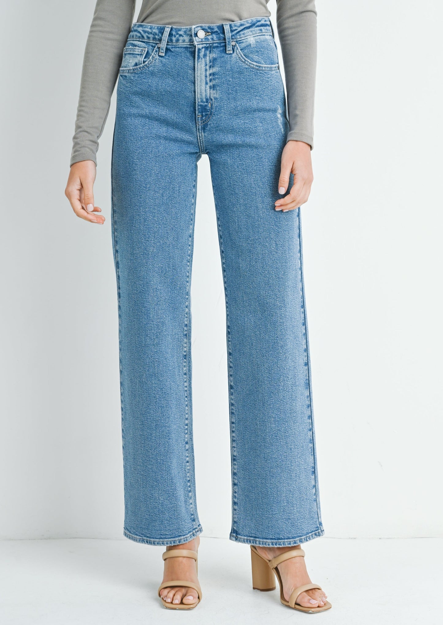 Perfect Wide Leg Jeans | Light Denim