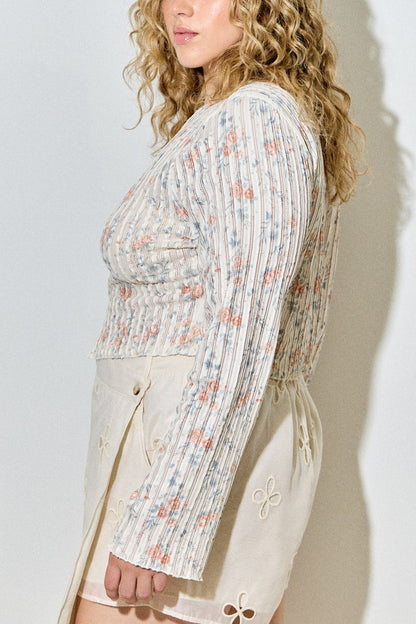 Floral Lace Button Cardigan | Extended