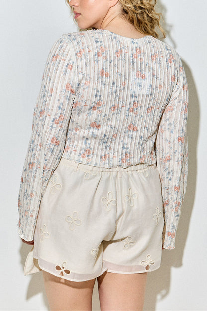 Floral Lace Button Cardigan | Extended