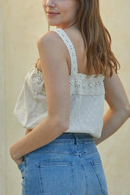 Say No More Eyelet Top