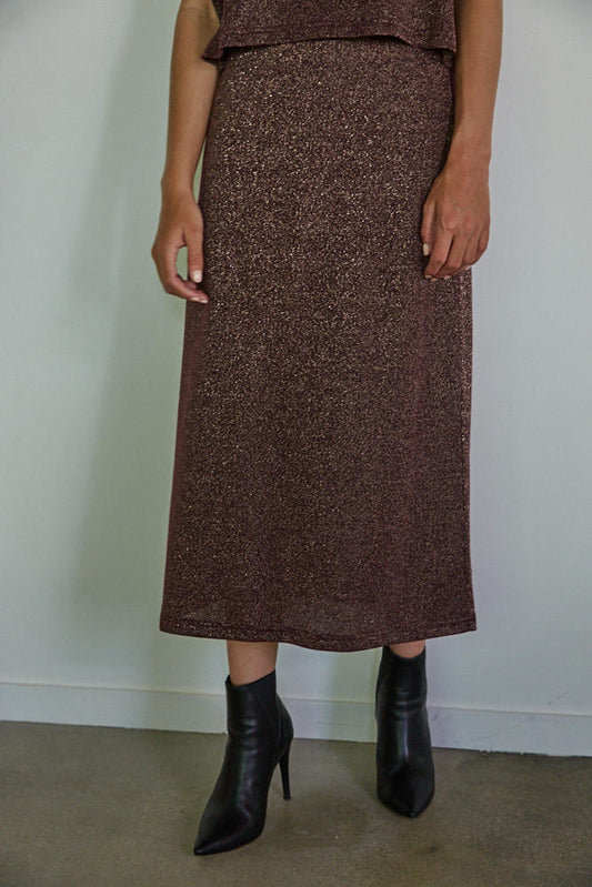 Sugar Plum Lurex Midi Skirt