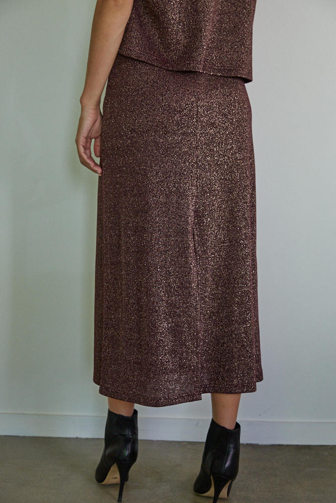 Sugar Plum Lurex Midi Skirt