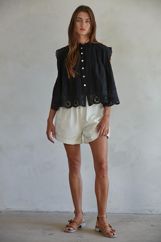 Onyx + Lace Sleeveless Top