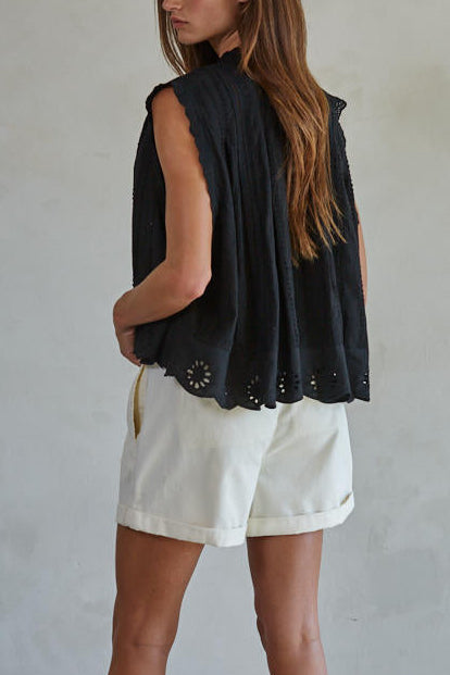 Onyx + Lace Sleeveless Top