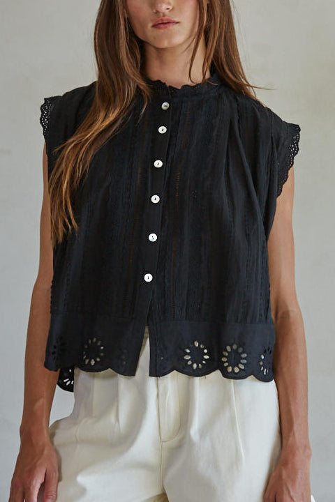 Onyx + Lace Sleeveless Top