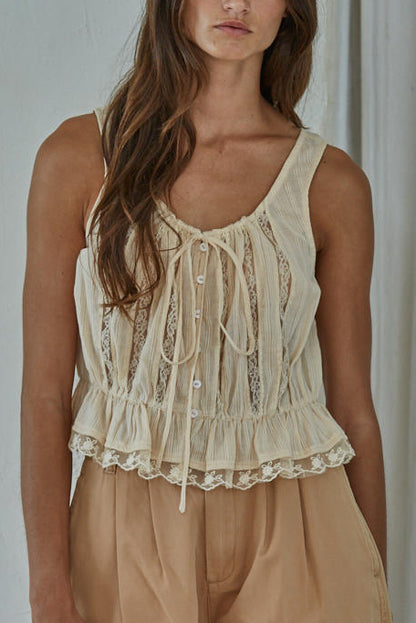 Sand Doll Lace + Tie Top