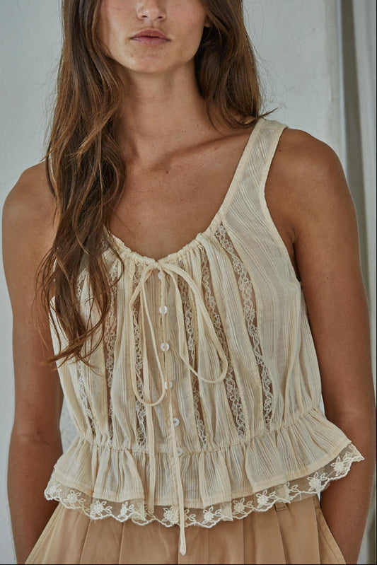 Sand Doll Lace + Tie Top