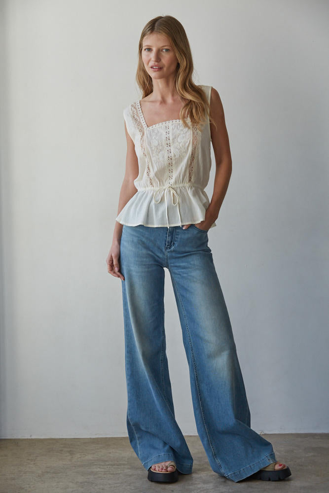 Suri Peplum Lace Top