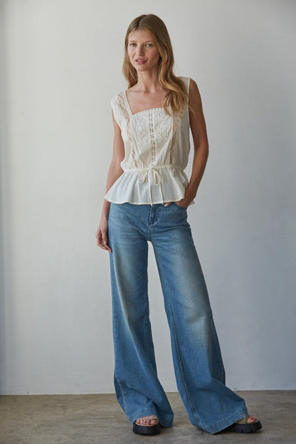 Suri Peplum Lace Top