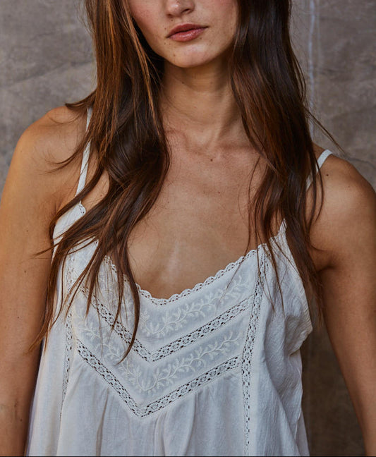 Moonstone Embroidered Top