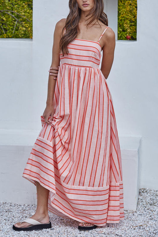 Mix It Up Striped Maxi Dress | Blush