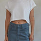 End Game Cropped Tee | White