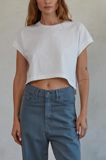 End Game Cropped Tee | White