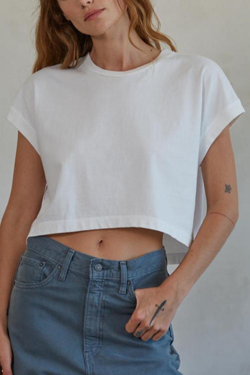 End Game Cropped Tee | White