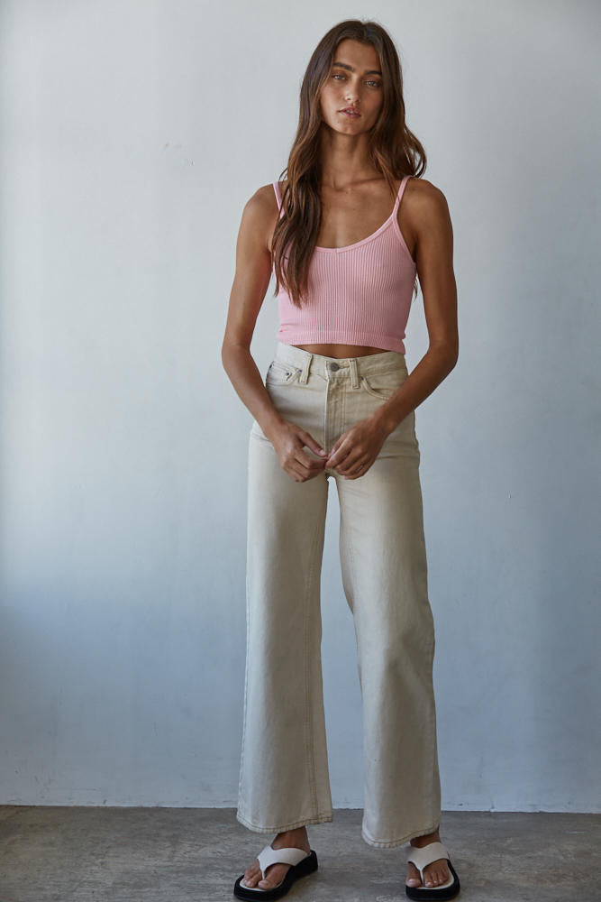 Essential Ribbed Brami | Powder Pink
