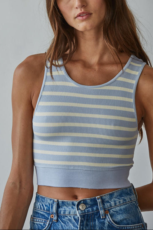Striped Crop Tank Brami | Blue Cream