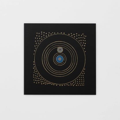 Rings of Saturn Print | Gold Foil on Black