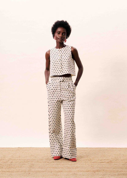 À Pois Sleeveless Blouse