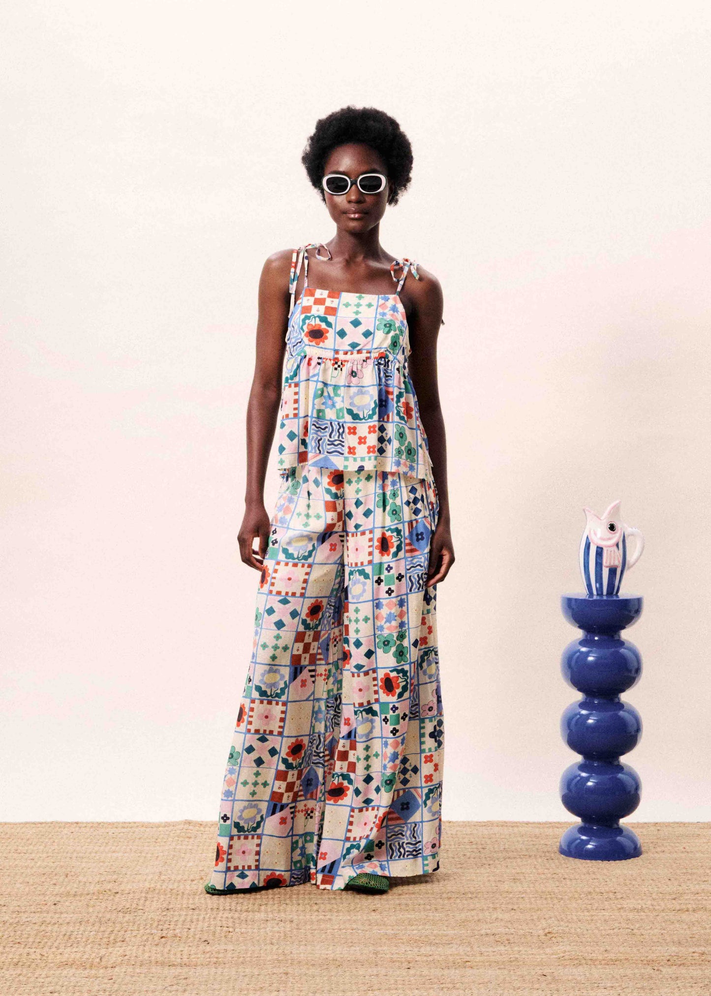 Mix 'n Patch Wide Leg Trousers