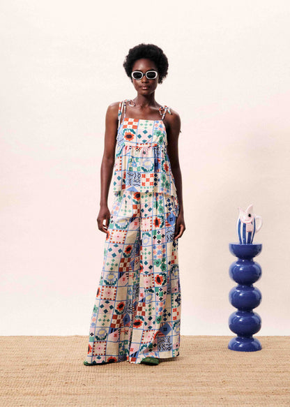 Mix 'n Patch Wide Leg Trousers