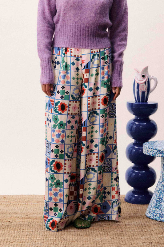 Mix 'n Patch Wide Leg Trousers