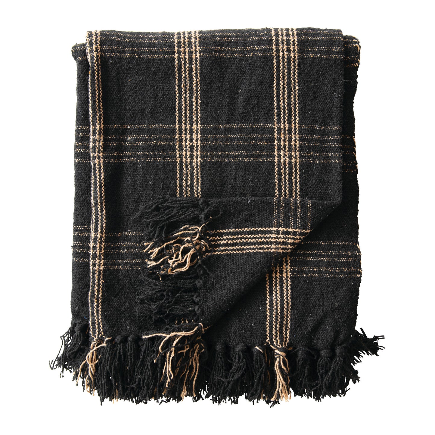 Cotton Blend Throw | Black