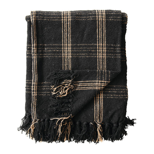 Cotton Blend Throw | Black