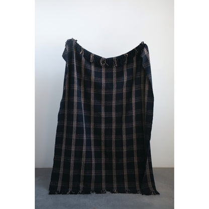Cotton Blend Throw | Black