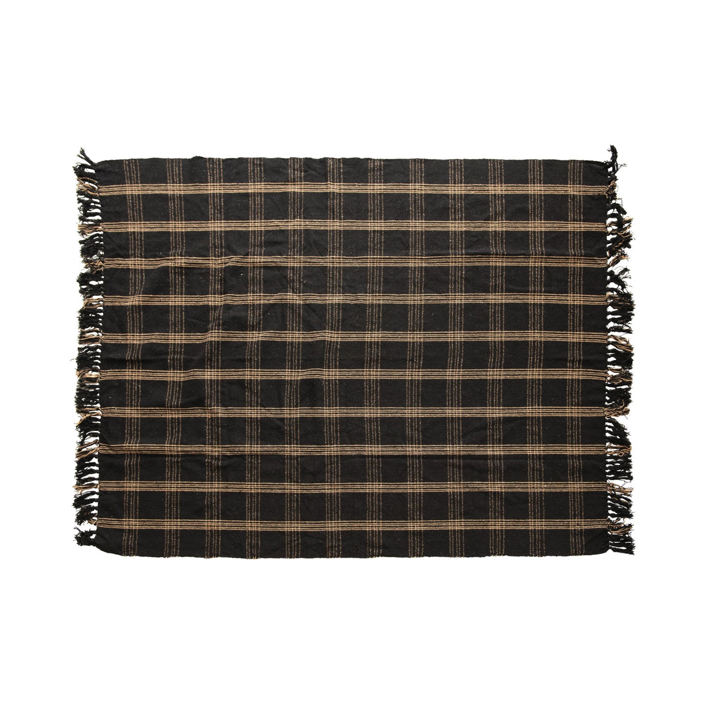 Cotton Blend Throw | Black