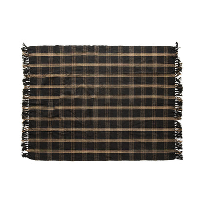 Cotton Blend Throw | Black