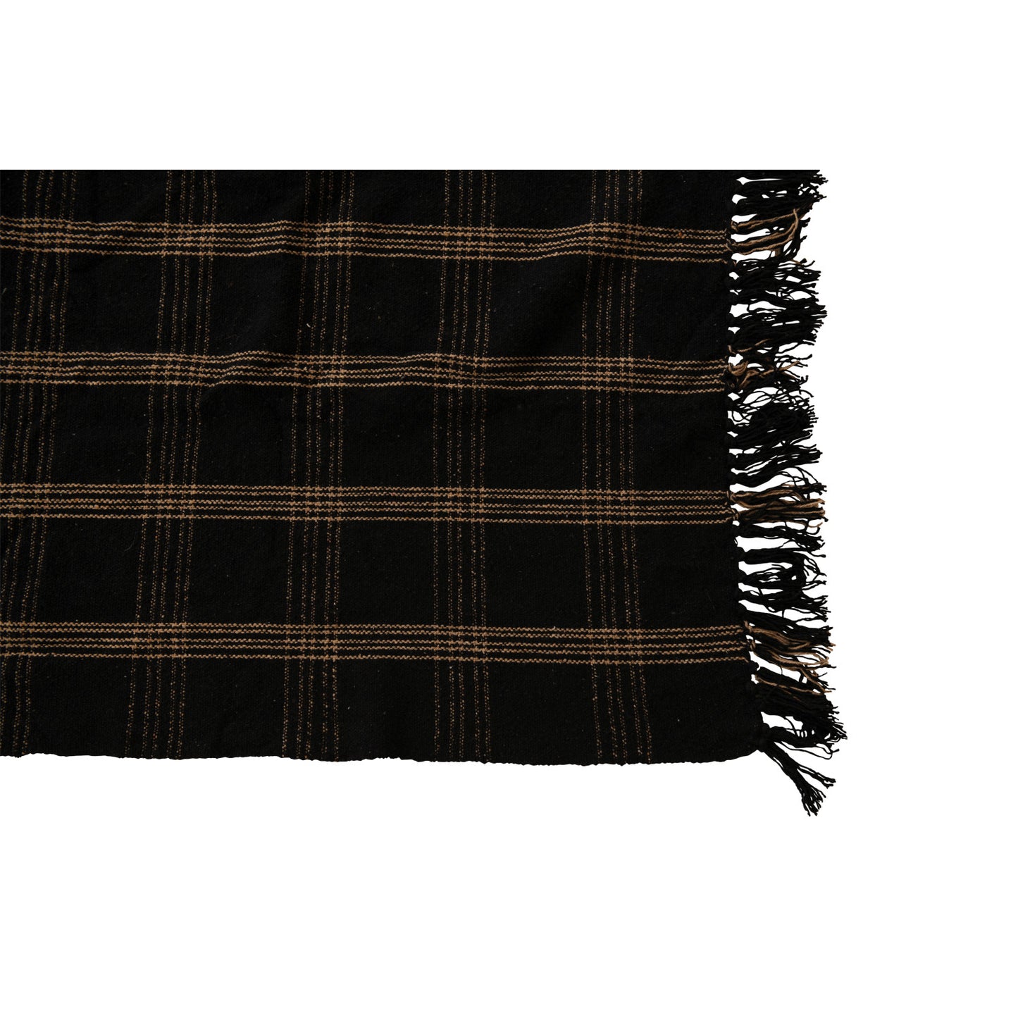 Cotton Blend Throw | Black