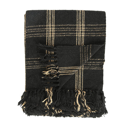Cotton Blend Throw | Black