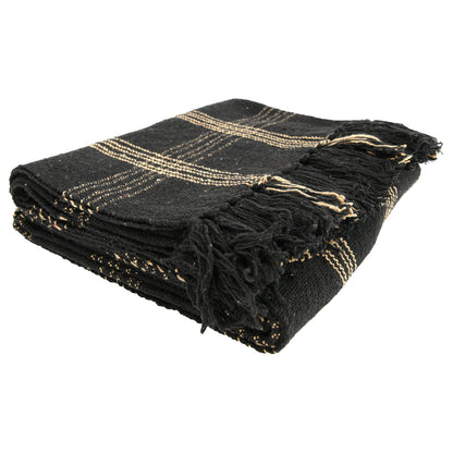Cotton Blend Throw | Black