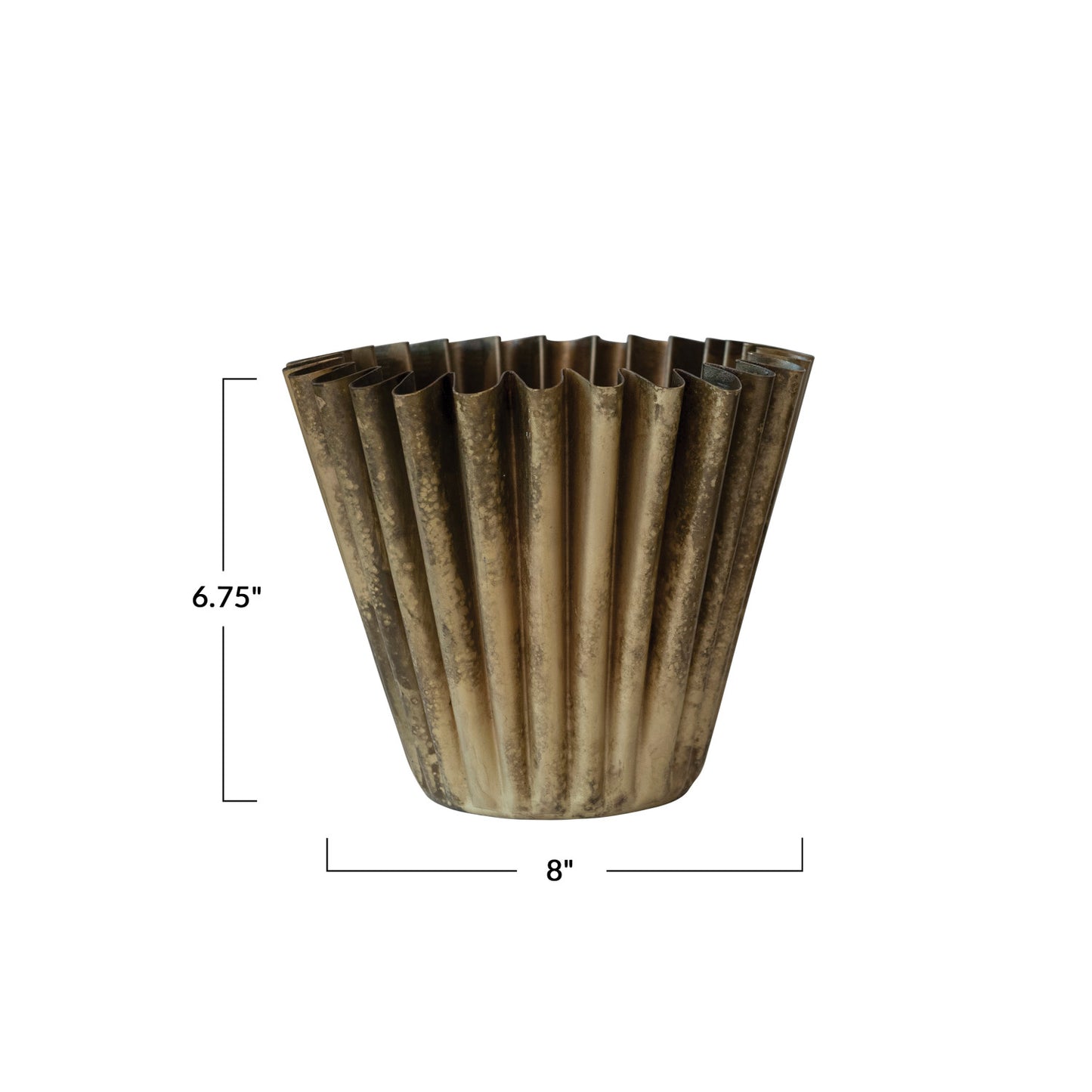 Fluted Brass Finish Planter