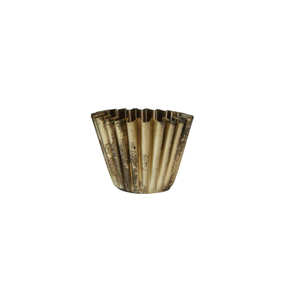 Fluted Brass Finish Planter