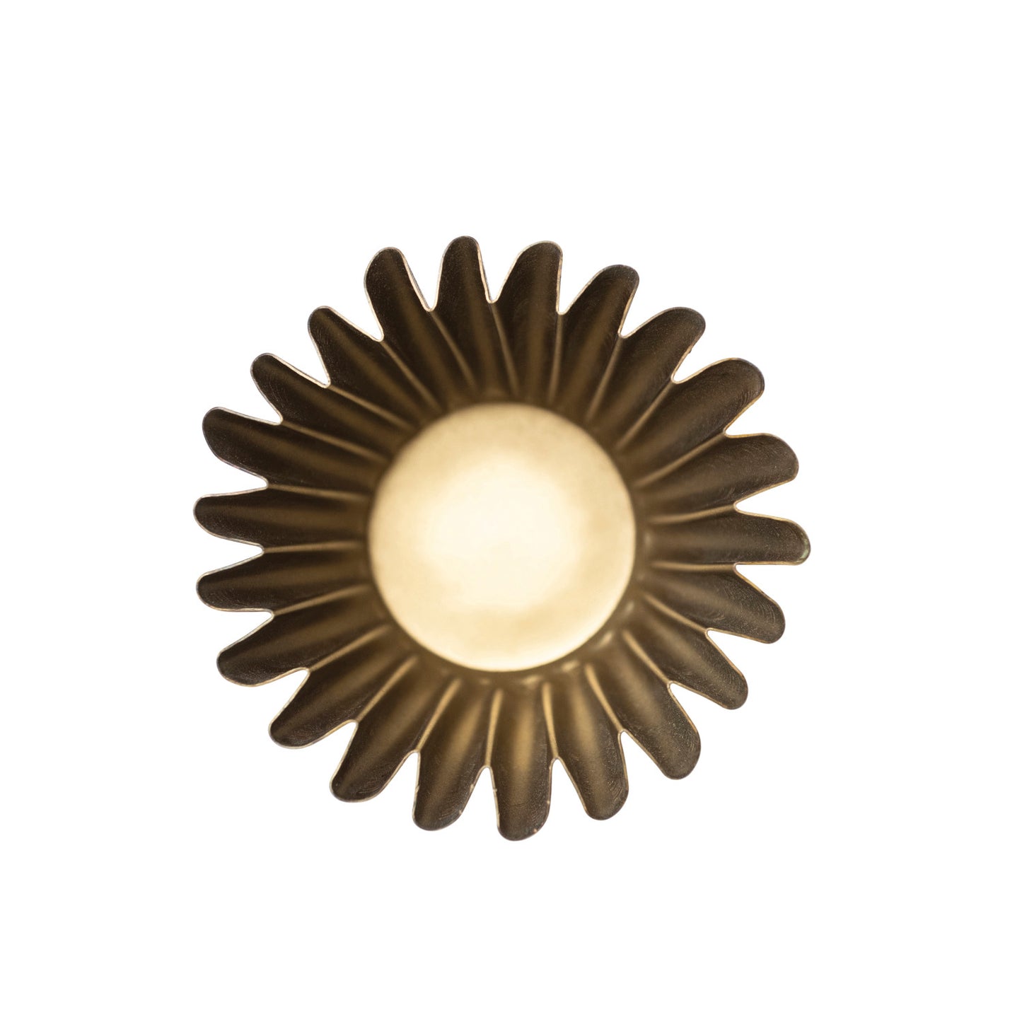 Fluted Brass Finish Planter