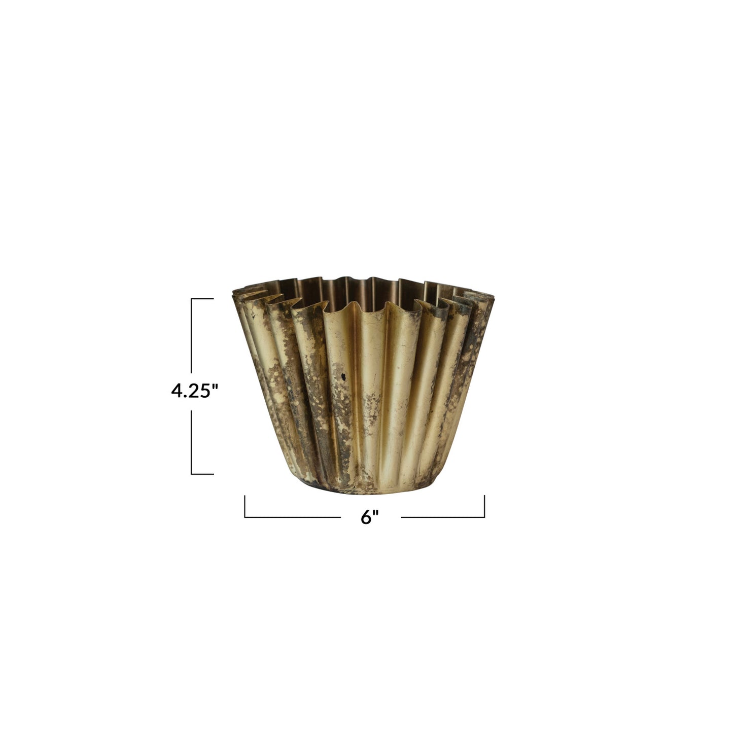 Fluted Brass Finish Planter