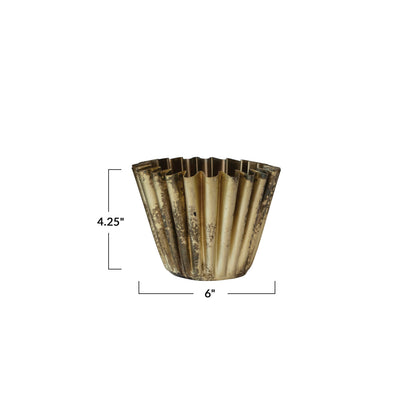 Fluted Brass Finish Planter