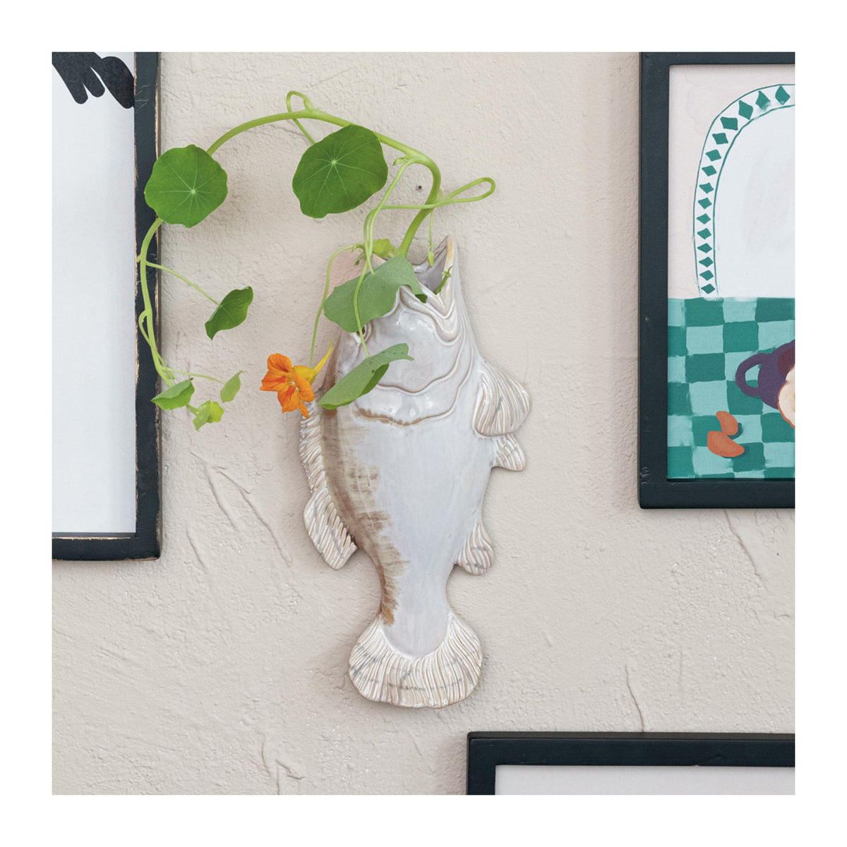 Stoneware Wall Vase | Fish