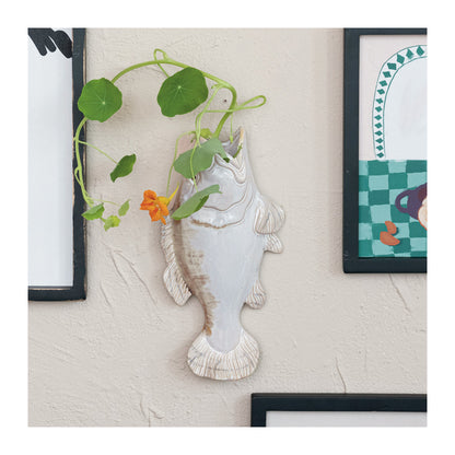 Stoneware Wall Vase | Fish